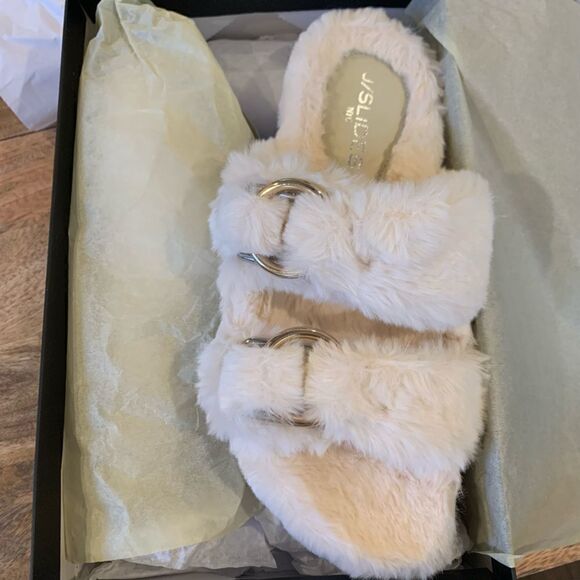 J/Slides | Bree Faux Fur Slide Sandal - Picture 2 of 5